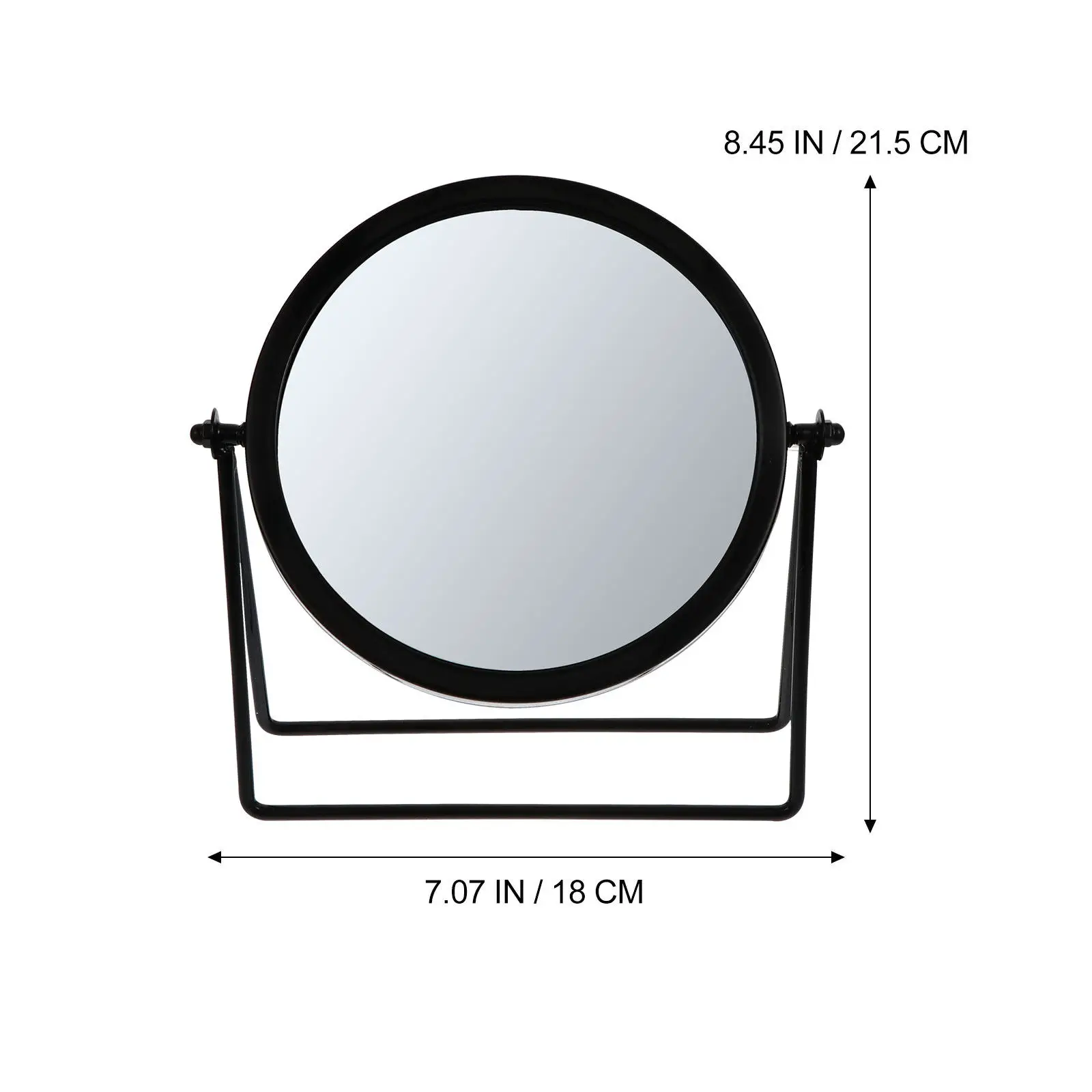 مرآة تجميل دوارة فاخرة من المعدن، مرآة مكياج واضحة خالية من التشوهات، مرآة مكتبية لغرفة النوم والحمام
