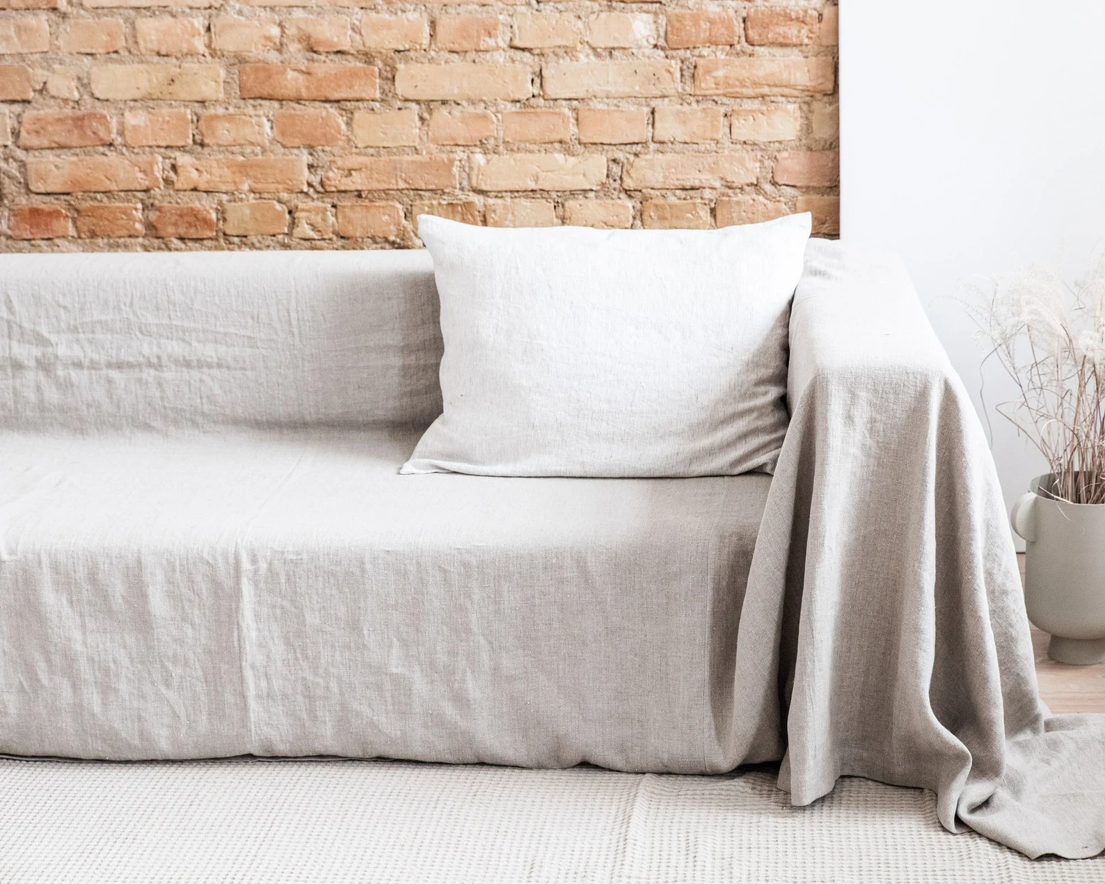 French Pure Linen 100% Fabric Pure Color Sofa Cover Cloth Sofa Towel Suitable for All Seasons Love Seat Couch Cover Summer New - Image 5