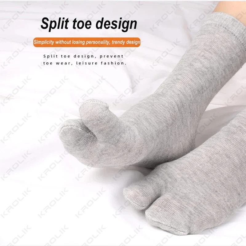 1/5Pair Japanese Style Two Finger Socks Unisex Clog Socks Polyester Toe Separation Socks Kimono Flip Flop Sandal Split Toe Sock