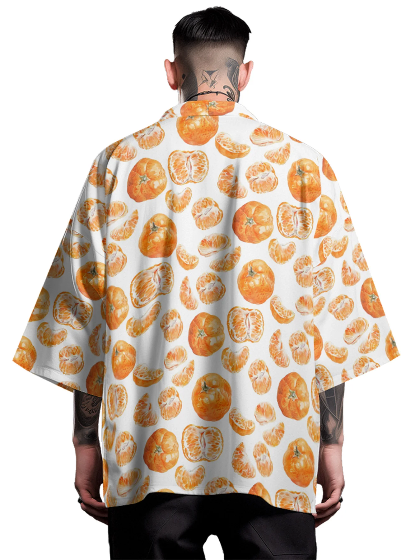 

Кимоно для косплея женское традиционное, юката с принтом самурая, с фруктами, халат в японском стиле, свежая рубашка, кардиган, лето
