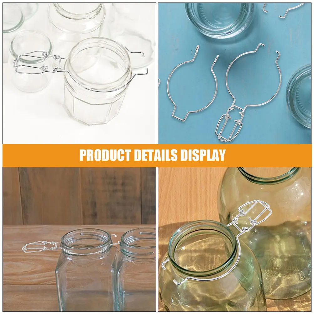 

6pcs Glass Canning Jar Accessories Clamp Clips Wide Mouth Glass Jars Sealed Buckle Sealed Glass Tank Clips Storage Can Sealing