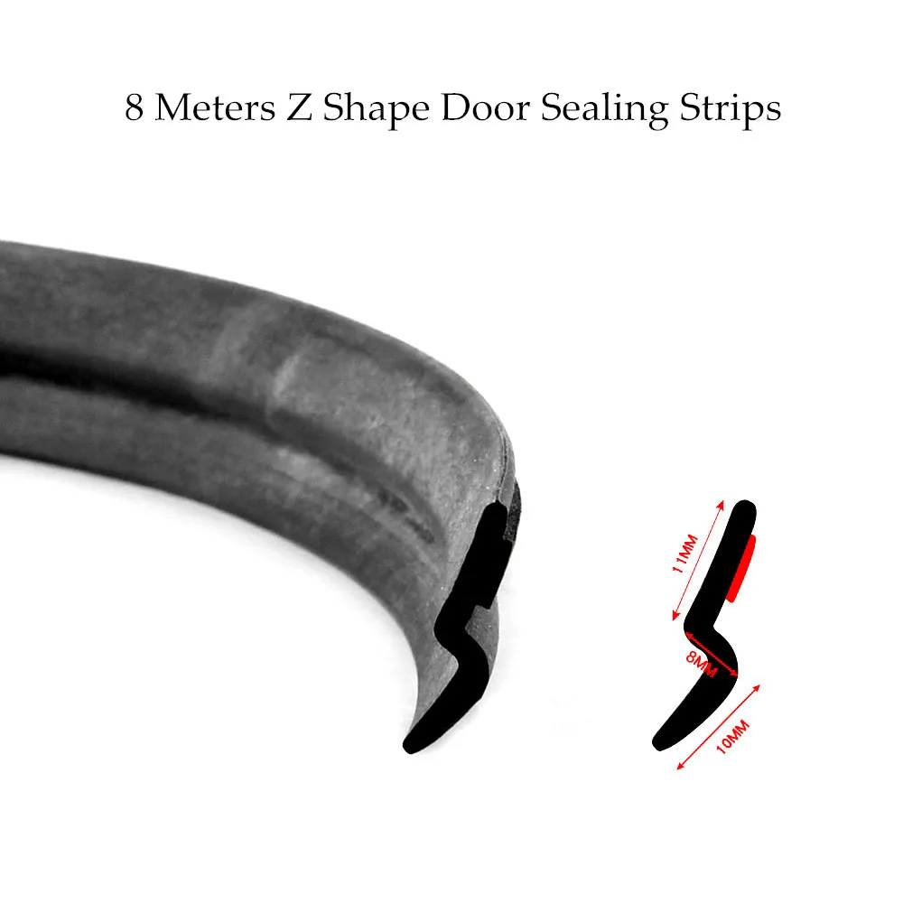 10 Meters Z/D/P/B Shape Car Door Seal Strip Insulation Sound Proof Dust-Proof Auto Center Console Rubber Sealing Strips