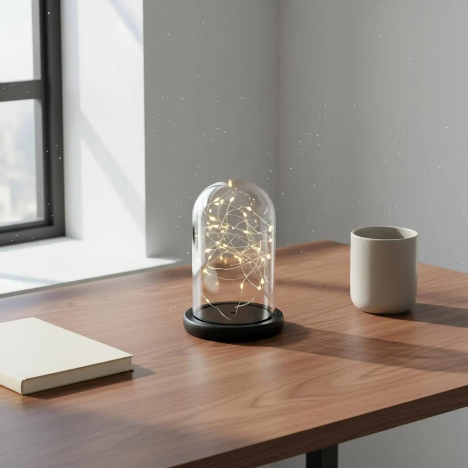 Glass Dome with Base Dustproof Preserved Flower Display Dome Desktop Display Cloche Modern Minimalist Design for Bedroom, Study