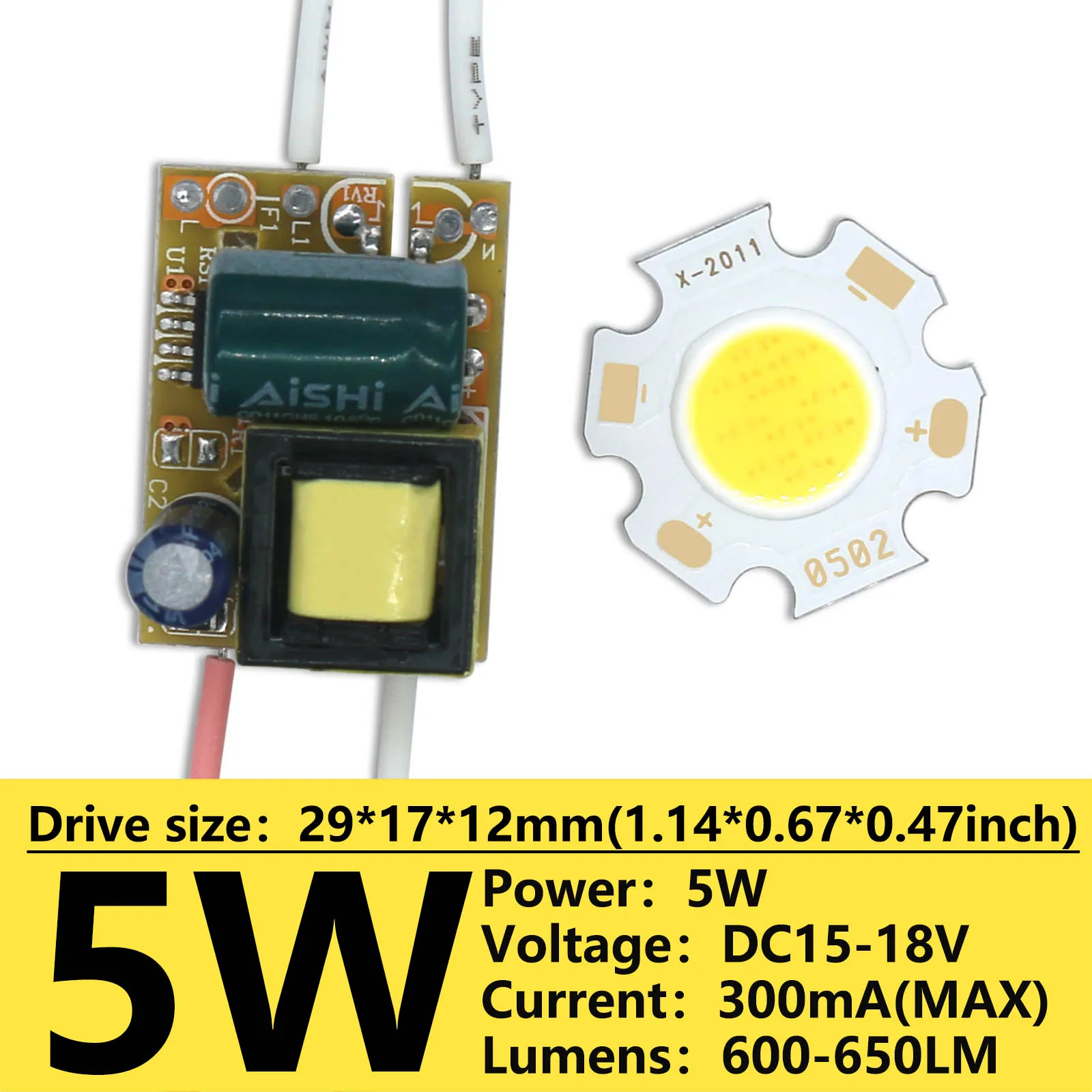 1Set High Power 3W 5W 7W 10W COB Bridgelux LED Integrated Lamp Chip With LED Power Supply Driver For LED Floodlight Spot Light