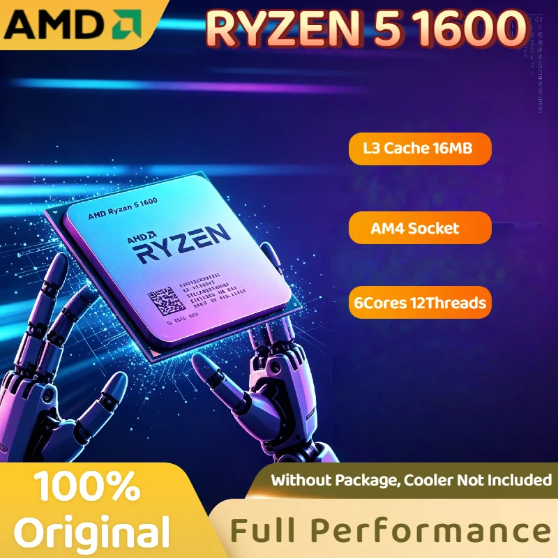Procesador para Juegos Ultra Fast Plus AMD Ryzen 5 1600 R5 1600 3.2GHz 6 Núcleos 12 Subprocesos 65W Socket AM4 Sin Embalaje