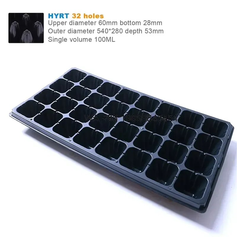 Wmwmnu for Thickened Deepened 24 50 72 98 105 128 Cells PS PET Plastic Seedling Starting Grow Germinating Tray for Greenhouse