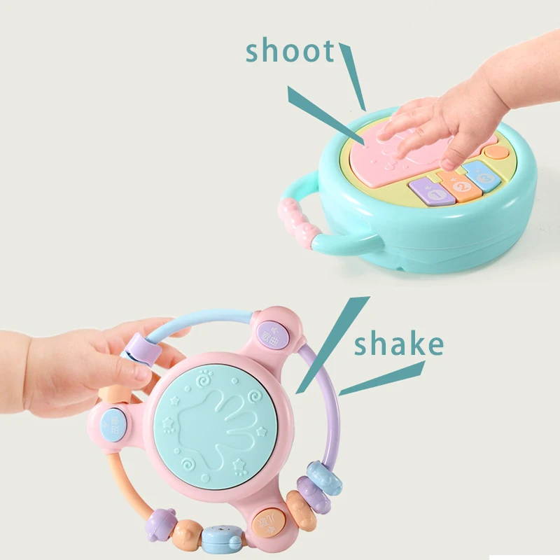 ランダム 1 個赤ちゃん教育音楽おもちゃ学習教育楽器ピアノハンドベルプロジェクターゲームモンテッソーリ子供のおもちゃギフト