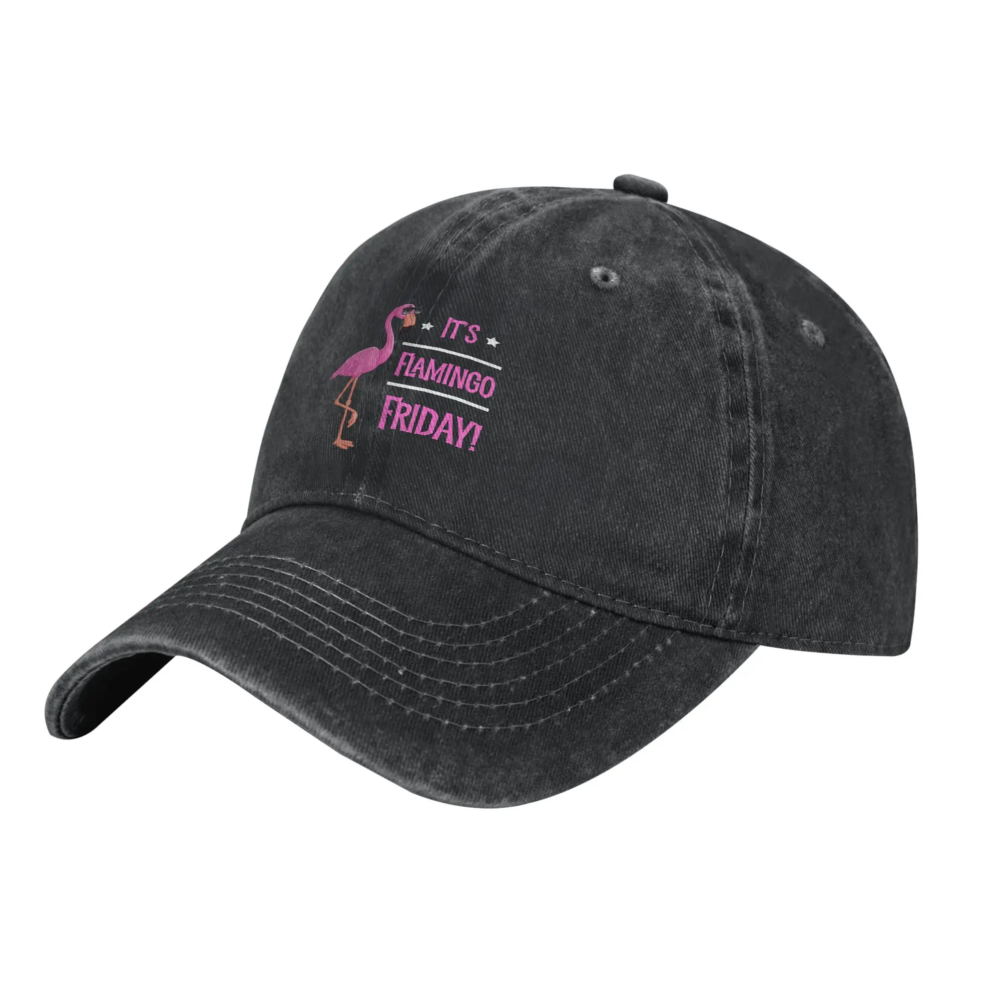 Classic Flamingo Friday Birds Wearing Glasses Baseball Caps for Men Women Distressed Cotton Headwear Outdoor Running Golf Cap