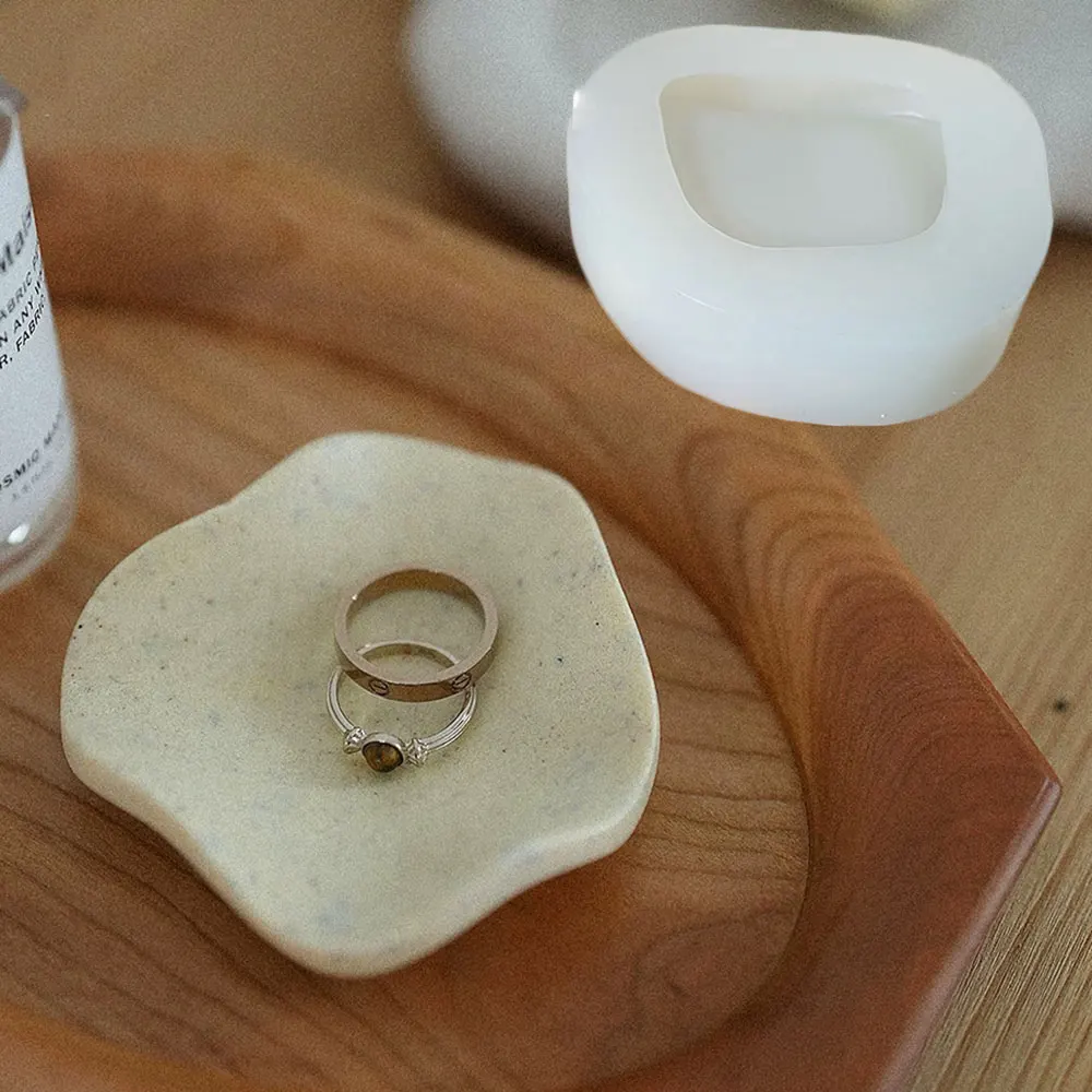

Concrete Irregular Wave Tray Silicone Mold DIY Handmade Jewelry Ring Display Plate Plaster Clay Resin Craft Casting Molds