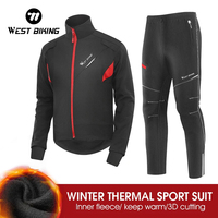 WEST BIKING Winter Warm Cycling Suit Windproof Comfortable Winter Sports Set Waterproof Running Fishing Men Women Cycling Suit