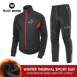 WEST BIKING Winter Warm Cycling Suit Windproof Comfortable Winter Sports Set Waterproof Running Fishing Men Women Cycling Suit