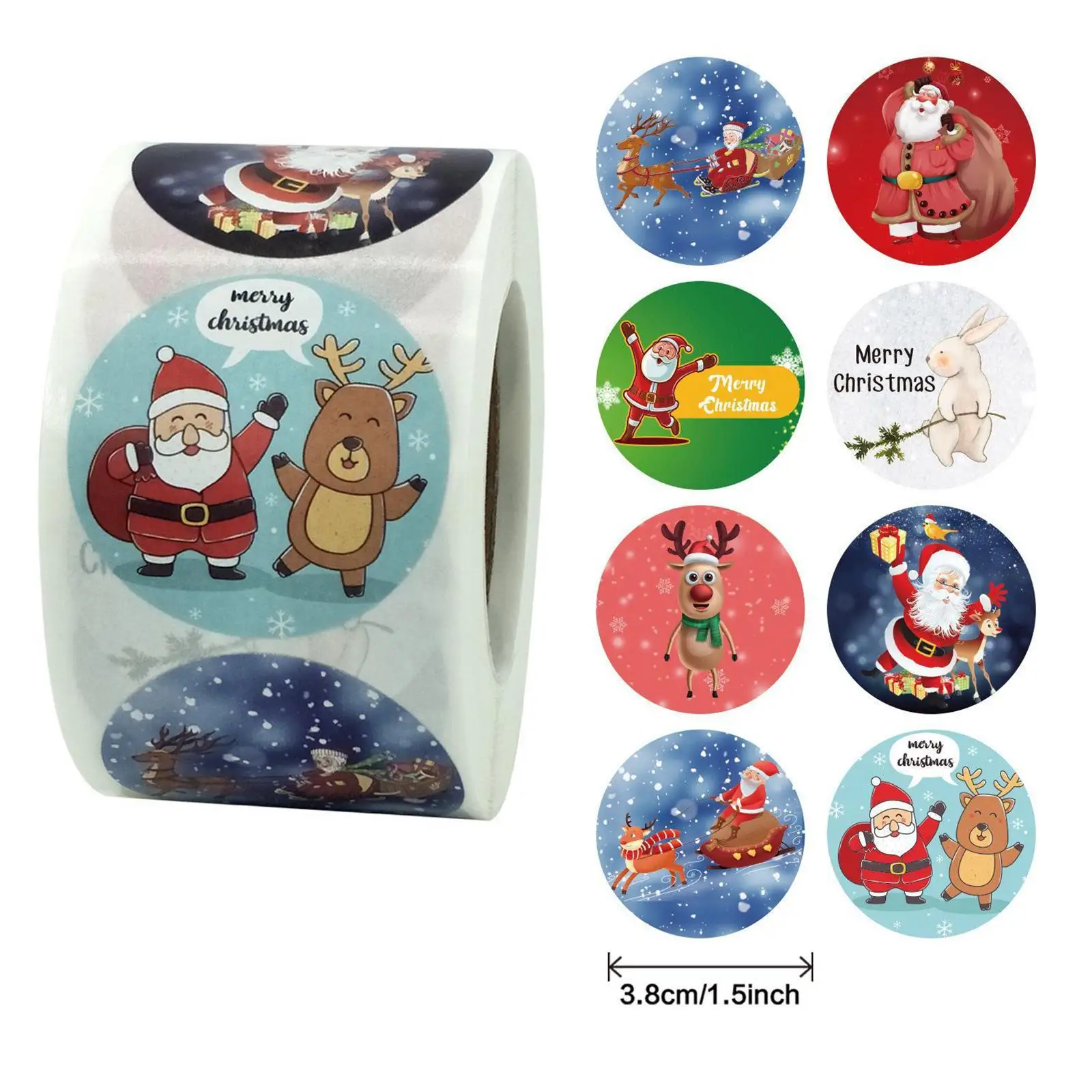 500pcs/roll Christmas Envelope Seal Sticker Gift Label Stickers Card Decoration