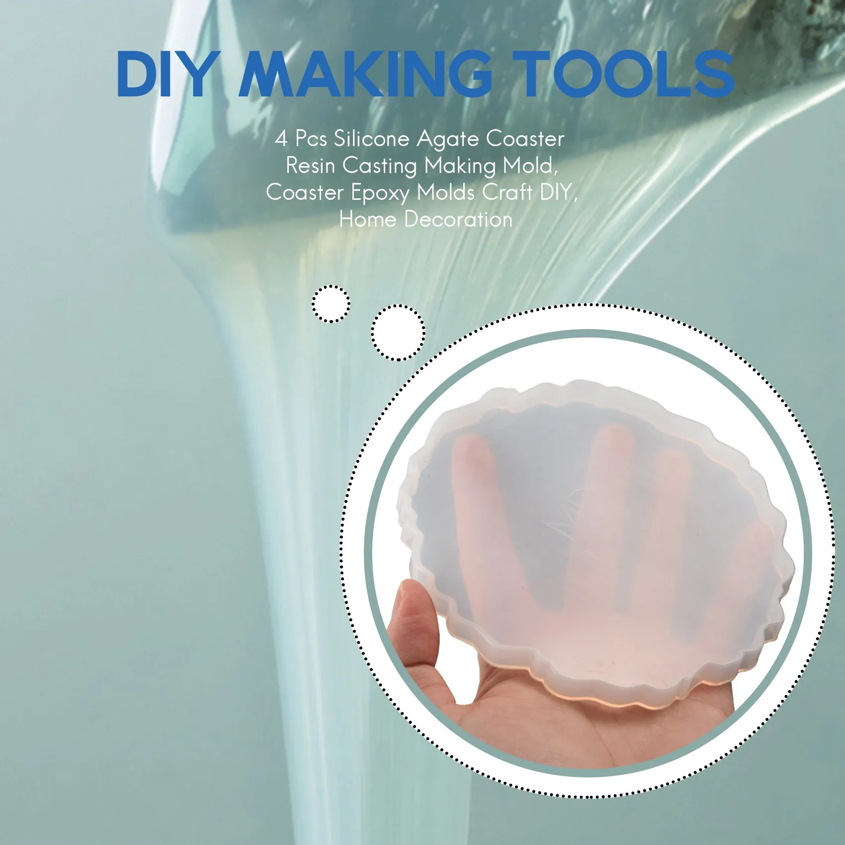 

Новые 4 шт. силиконовые агатовые подставки для литья из смолы, формы для изготовления подставок из эпоксидной смолы, ремесло «сделай сам», украшение для дома