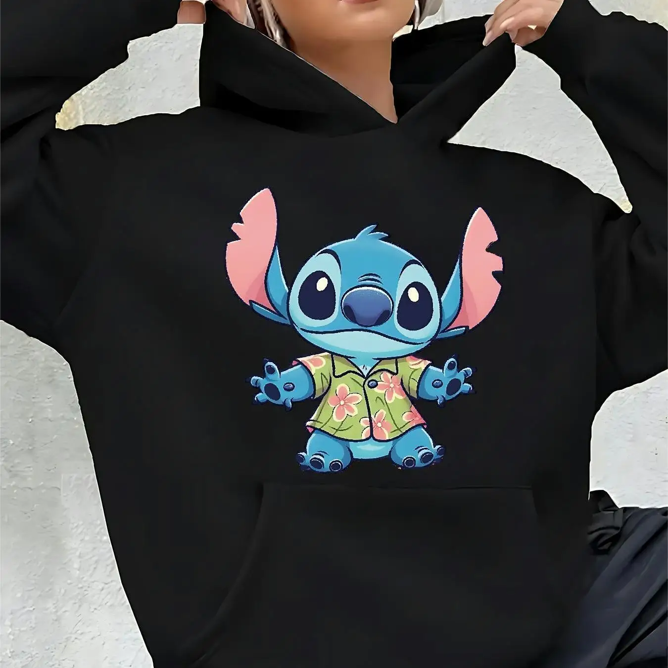 

Женские толстовки с капюшоном Disney Stitch, модная уличная одежда большого размера, толстовки унисекс, осенне-зимние флисовые повседневные универсальные