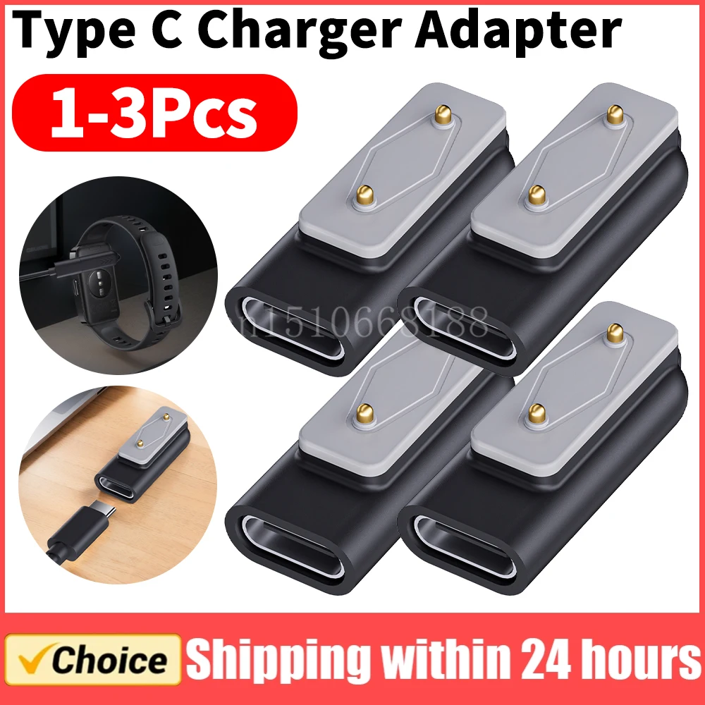 Uhrenladegerät, USB-C-Adapter, magnetischer Typ-C-Ladeadapter, Uhrenladegerät-Adapter für Samsung Galaxy Fit 3/Huawei Watch Fit 3 2
