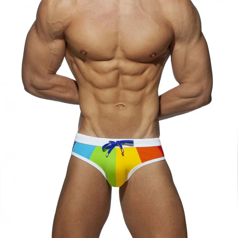 Gay Swimwear Men Rainbow Swim Briefs Trunks Mens Sexy Underwear Swimsuit Swimming Trunks Suring Bikini Beach Shorts