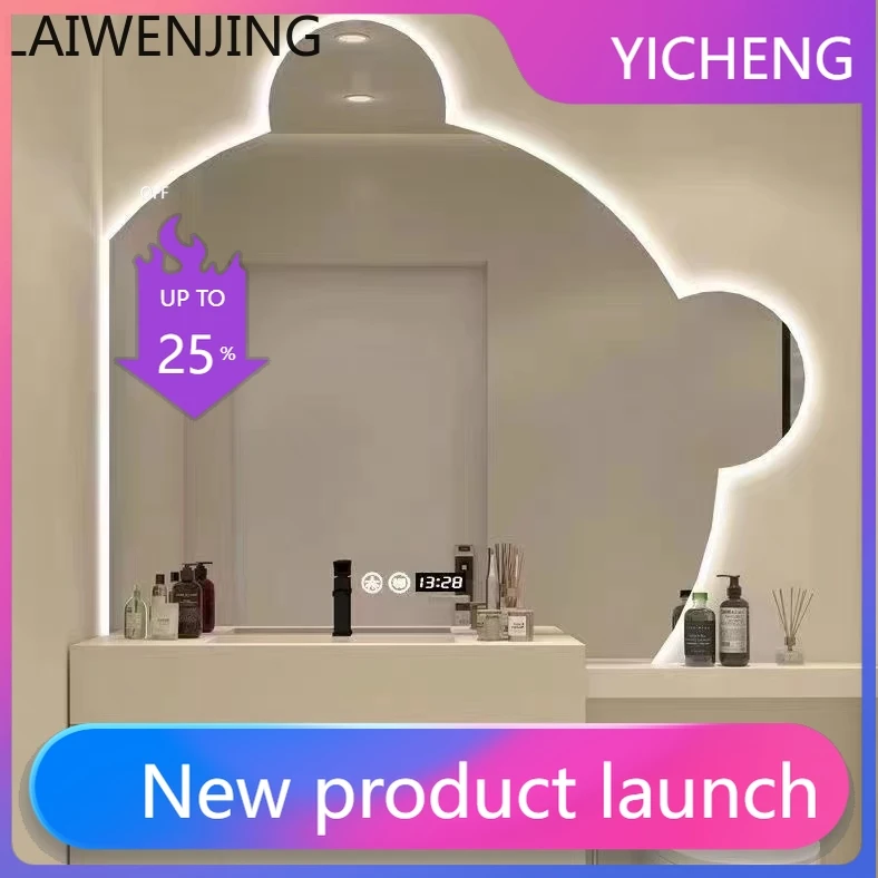 

LYY bear mirror bathroom smart wall-mounted led creative vanity mirror