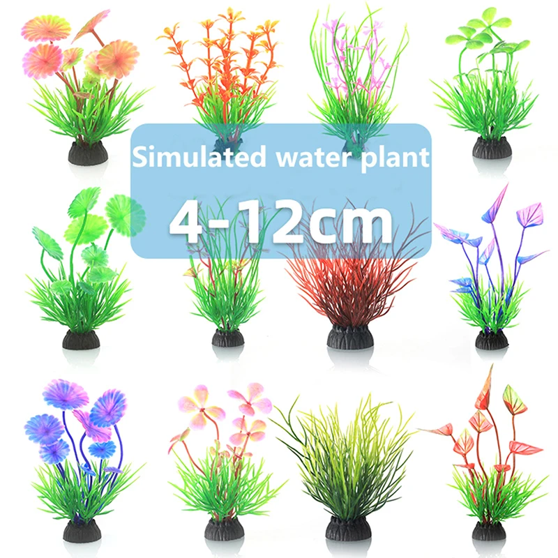 Simulación de plantas artificiales, decoración de acuario, hierba subacuática de plástico, accesorios para acuario, adorno decorativo para pecera