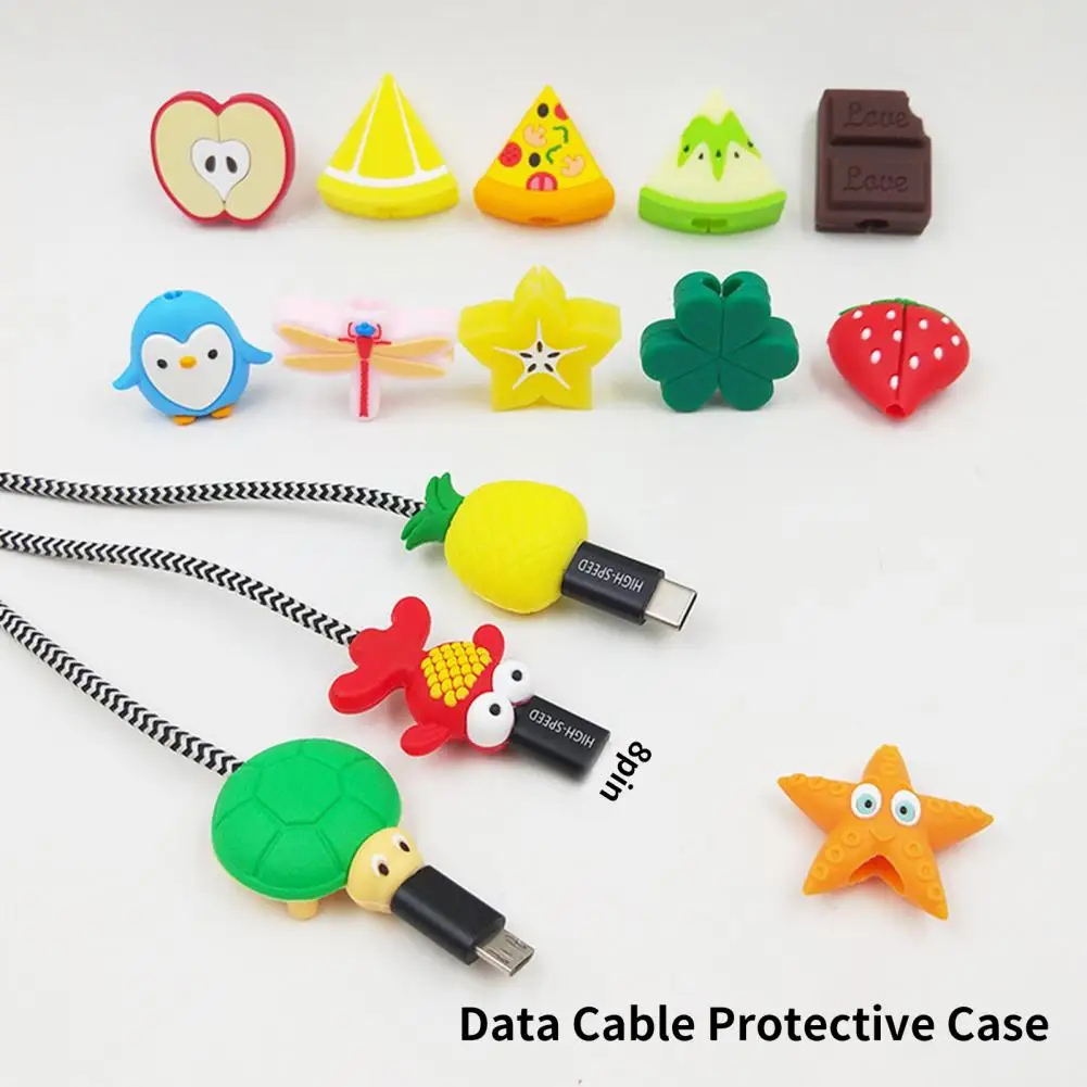 Data Cable Protective Cover Adorable Cartoon Data Charging Cord Case Harmless Data Cable Protective Sleeve
