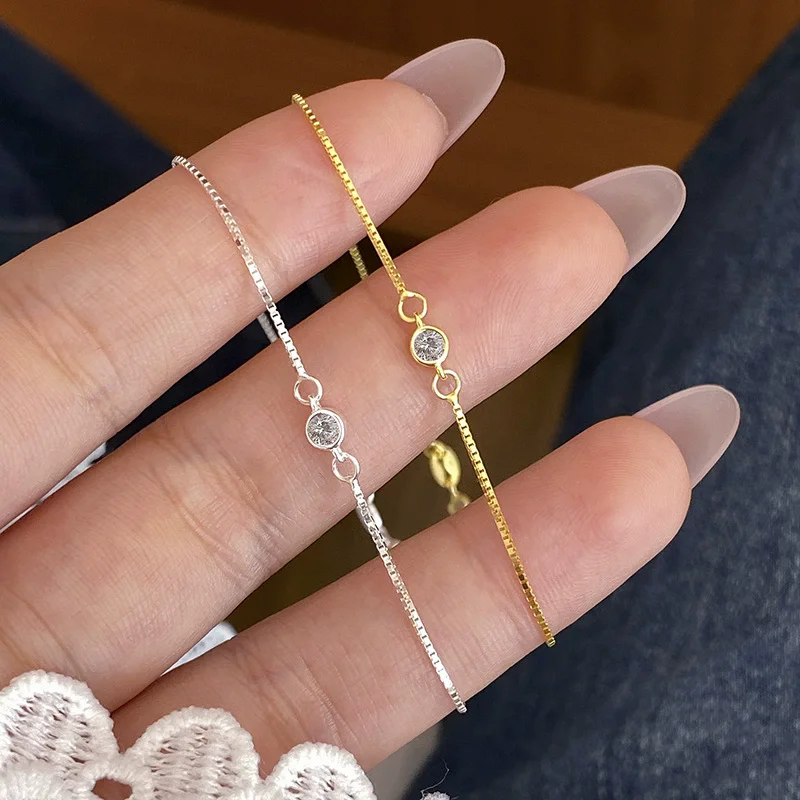 

S925 sterling silver women's bracelet gold-plated round zircon bubble fashion jewelry party accessories