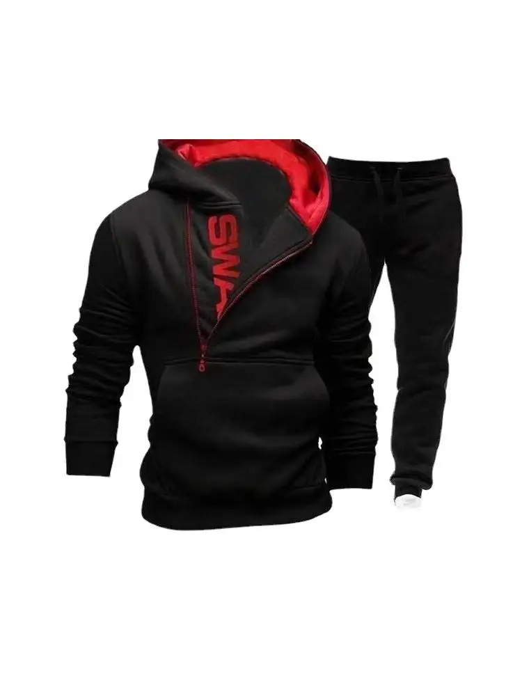 

Новый мужской свитшот с капюшоном и боковой молнией с принтом, брюки, комплект верхней одежды, повседневная спортивная одежда, осенние длинные брюки, длина Seven Sve