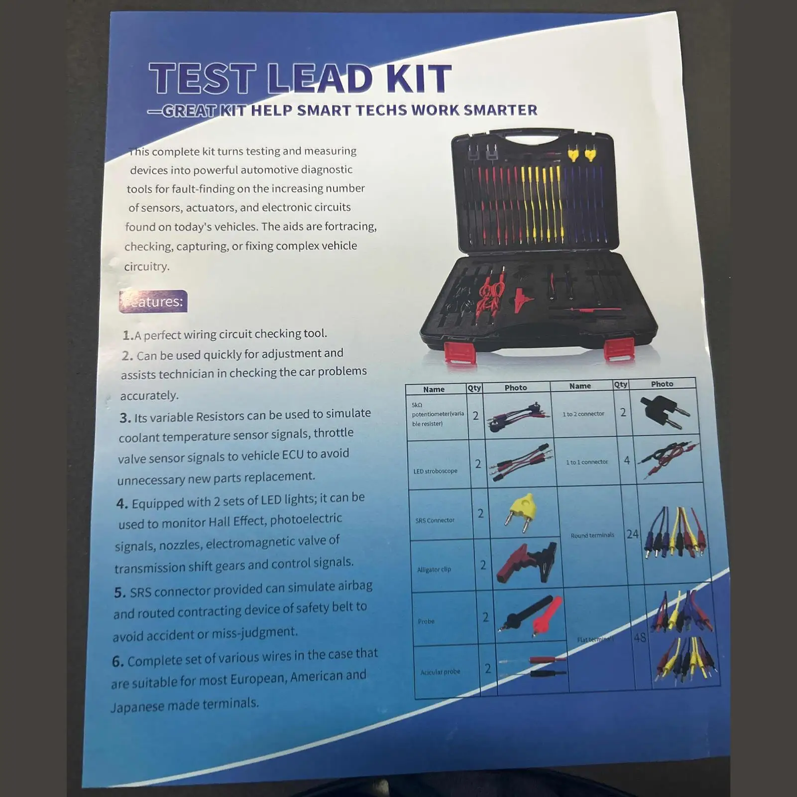 مجموعة موصلات اختبار متعددة لاختبار التتابع لمجموعة التحقيق كهربائية عالية الدقة لسيارة RV 12 فولت 24 فولت للمنزل #3
