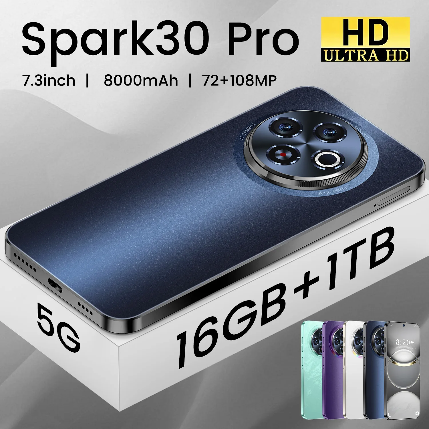 spark 30 Professional Feature Phone with Android 14 16GB+1TB Smartphone 5g Global Version