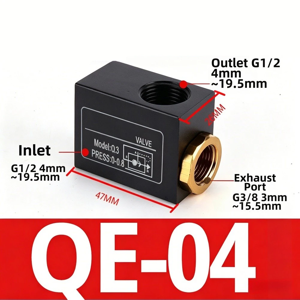Quick Release For Exhaust Valve for Pneumatic Systems QE01 QE02 QE03 QE04 Cylinder Compatibility 18 14 38 12 BSPT Thread