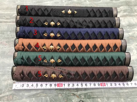 26cm Complete Katana Sword Tsuka Handle, incl. Hard Wood,Silk Maki Rope,Alloy Fittings & Real Fishskin Same