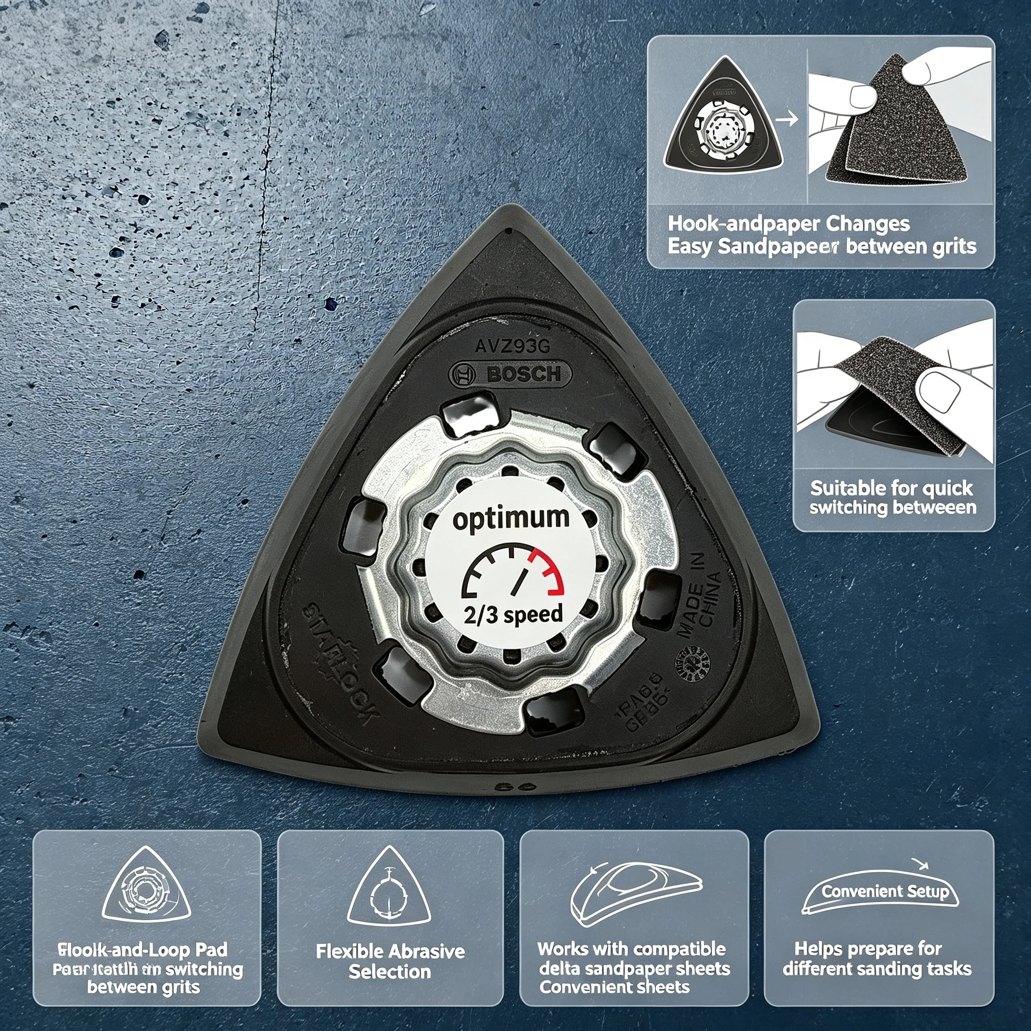 Bosch STARLOCK Sanding Plate AVZ 93 G Oscillating Saw Blade Sanding In Corner Multitool Saw Blade for GOP12V-28 GOP185-Li