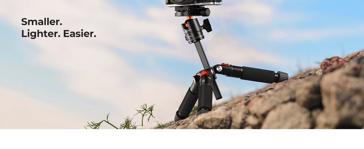 K&F CONCEPT Mini-Tischstativ 21,6'' Kompaktes kleines Stativ mit Kugelkopf, belastbar bis zu 6 kg, 1/4 Zoll Schnellwechselplatte – Detail 2