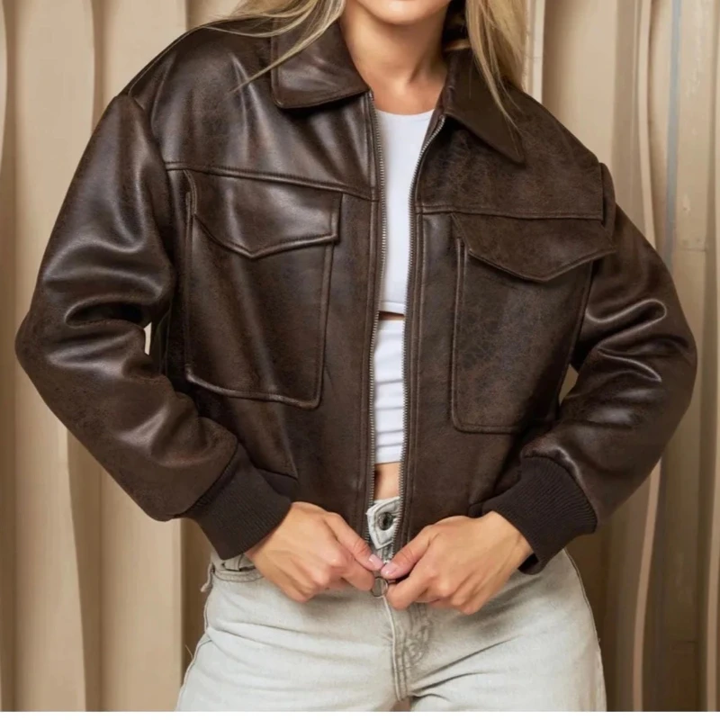 Women's Clothing 2025 Autumn New Fashion Jacket with Large Pocket Jacket