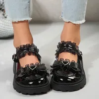 Plus Size Women's Shoes 41-43 New Summer 2024 Small Leather Shoes Comfortable Breathable Rubber Sole Female Casual Shoes