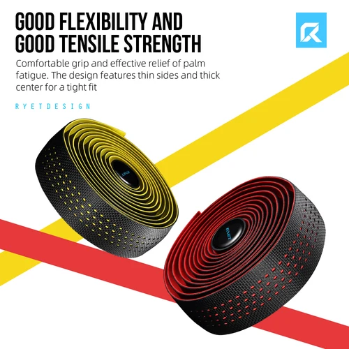 Imagen 2 del producto RYET Cinta para barra de bicicleta de carretera: acolchado de gel, envoltura para manillar antideslizante y con absorción de impactos, cinta antivibración duradera para ciclismo