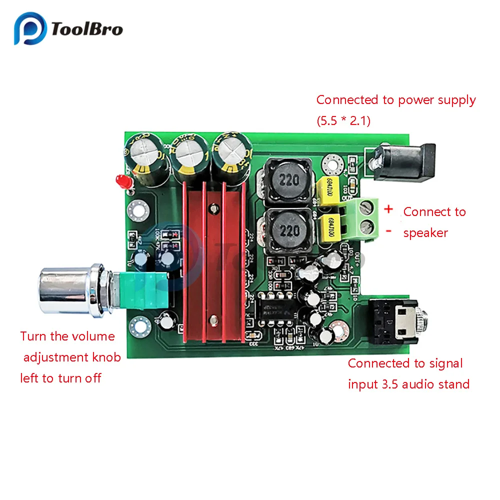 Imagem -05 - Placa de Amplificador de Potência Digital Subwoofer Tpa3116 Módulo Áudio 100w Ne5532 Placa Amplificadora Tamanho 75x60 mm Tpa3116d2