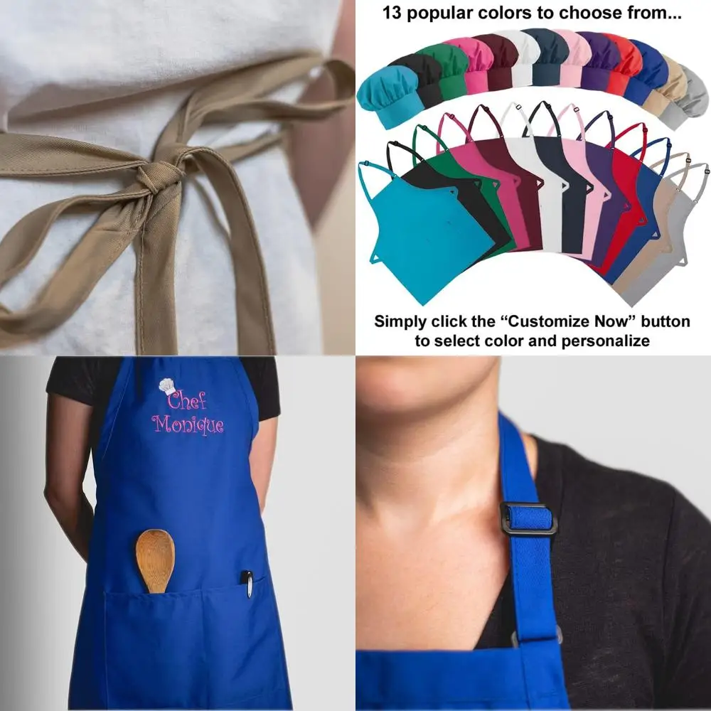 

Custom Embroidered Adult Apron & Hat Set for Women & Men - Perfect for Mother's Day, Kitchen & BBQ Grilling Gifts