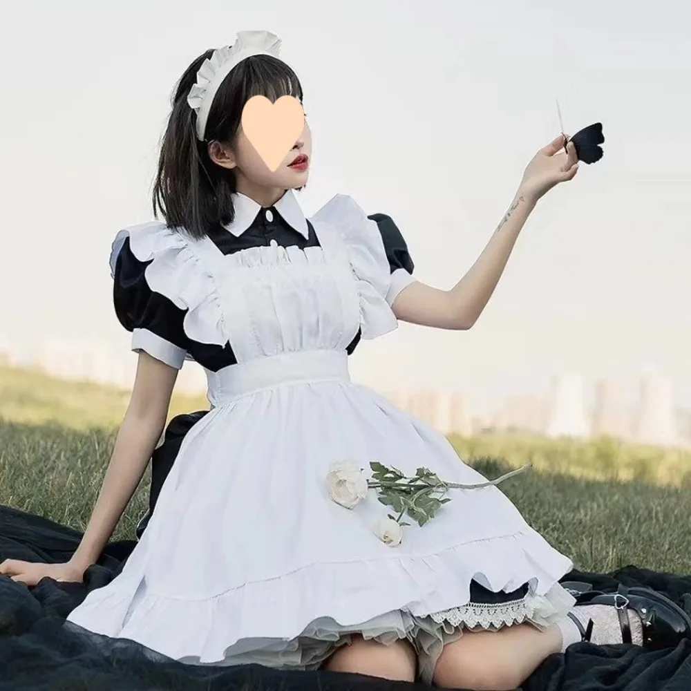 

Длинная юбка горничной, платье горничной, японская униформа дворецкого, милое повседневное платье