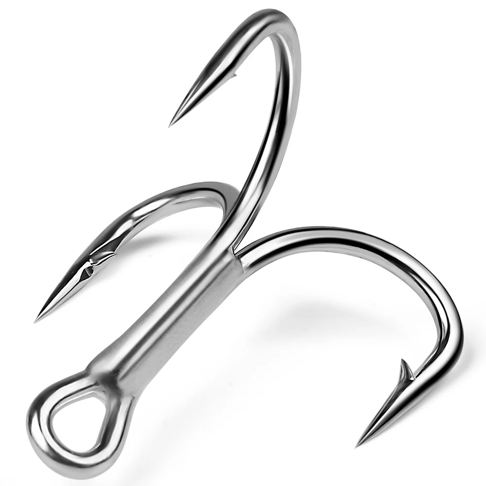 Proberos 10 Stück 4 x starke, runde Drillinge mit Widerhaken, Kohlenstoffstahl, 42–132 kg maximale Spannung – Detail 5
