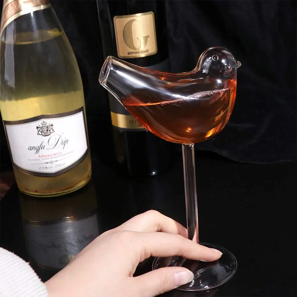 

Molecular Gastronomy Creative Bird Shaped Goblet Transparent Juice Cup Glass Cup Cocktail 150ML Wine Glasses Home