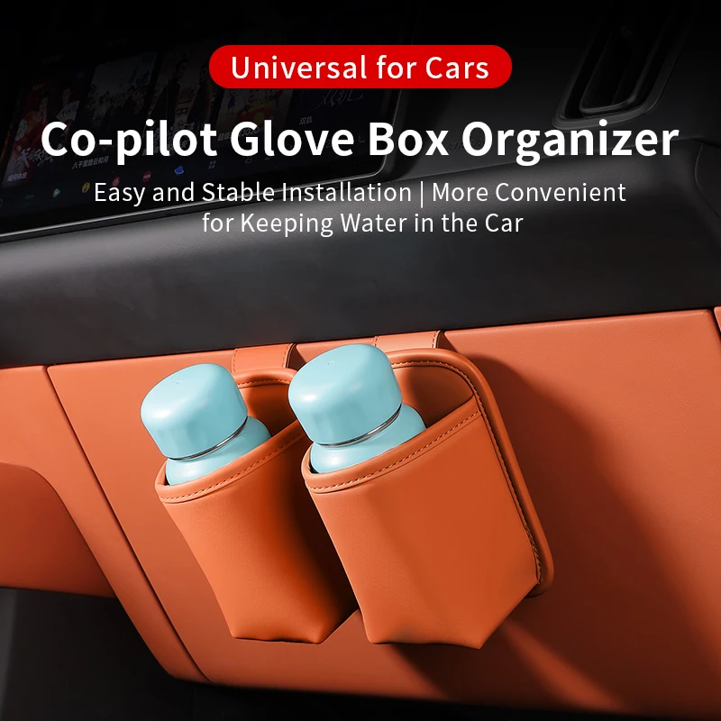 Car Glove Box Hanging Storage Organizer Punch-Free Cup Holder Mini Trash Bag for Water Bottle Tissue Garbage