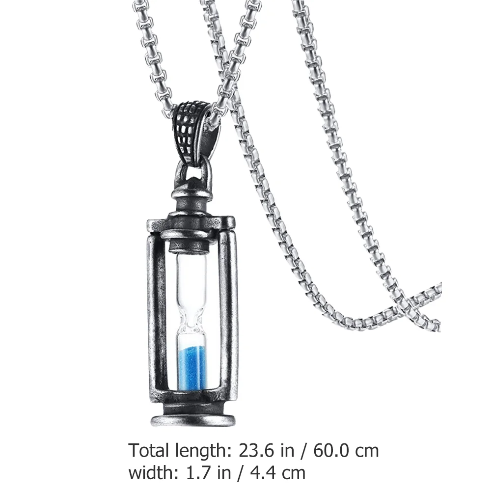 Necklace Hourglass Sand Timer Men Sandglass Pendant Vintage Jewelry Sweater Chain Man