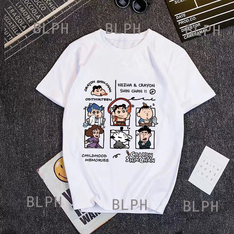 

Genuine Crayon Xiaoxin Parent-child Clothing Adult Children Casual T-shirt, The Same Style For The Whole Family