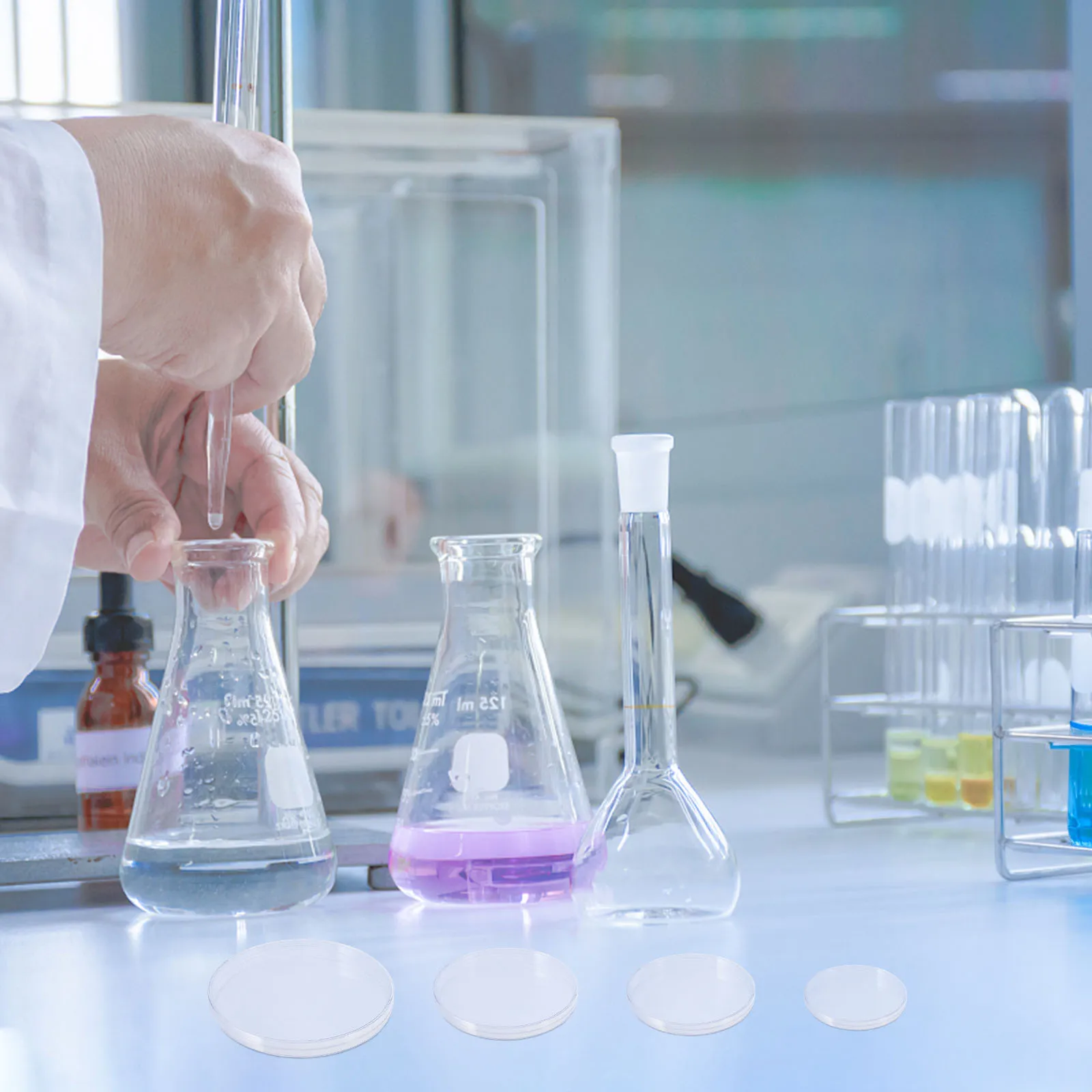 50 قطعة أطباق ثقافة الخلايا البلاستيك مجموعة أطباق بتري شفافة قابلة لإعادة الاستخدام لتدريس تجربة مختبر الأحياء الدقيقة #3