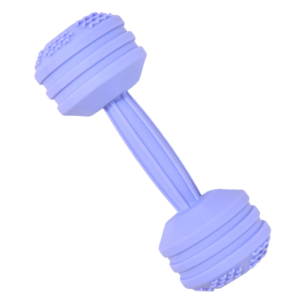 Mordedor de Silicona con Forma de Mancuerna para Bebés, Masajeador de Encías, Textura Suave y Relajante, Reconocimiento de Colores, Sensorial