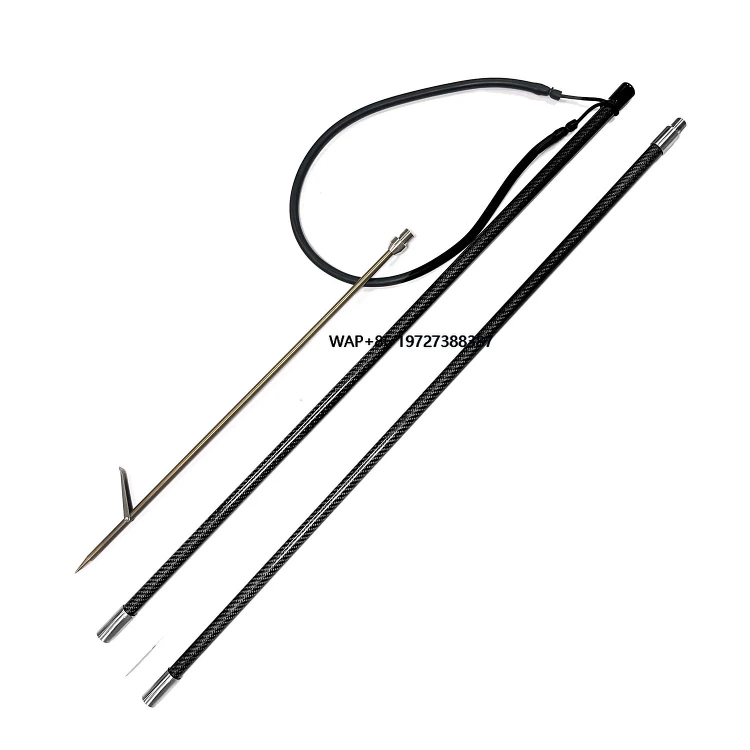 

240cm 8ft Pesca Carbon Fiber Pole Spear 3 Section Black Hand Spear Polespear Spear Fishing 17-4ph Stainless Steel Round Head