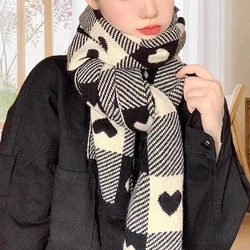 2025 Fashion Winter Love-Heart Patterns Scarf Thicked Warming Soft Love Women's Scarf For Girls Autumn Outdoors Holiday Gifts