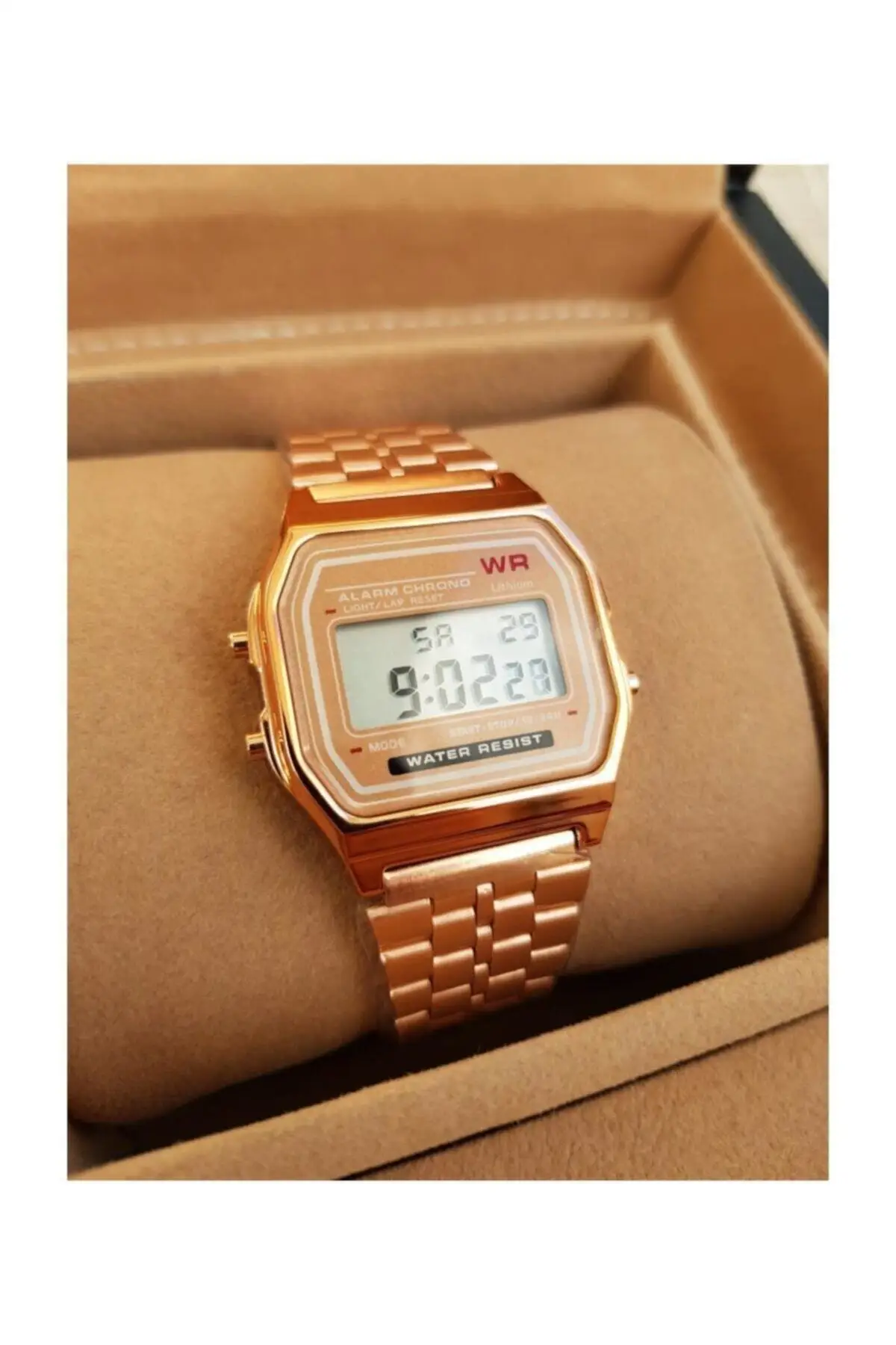 Rose Gold Color Water Resistant Unisex Wristwatch