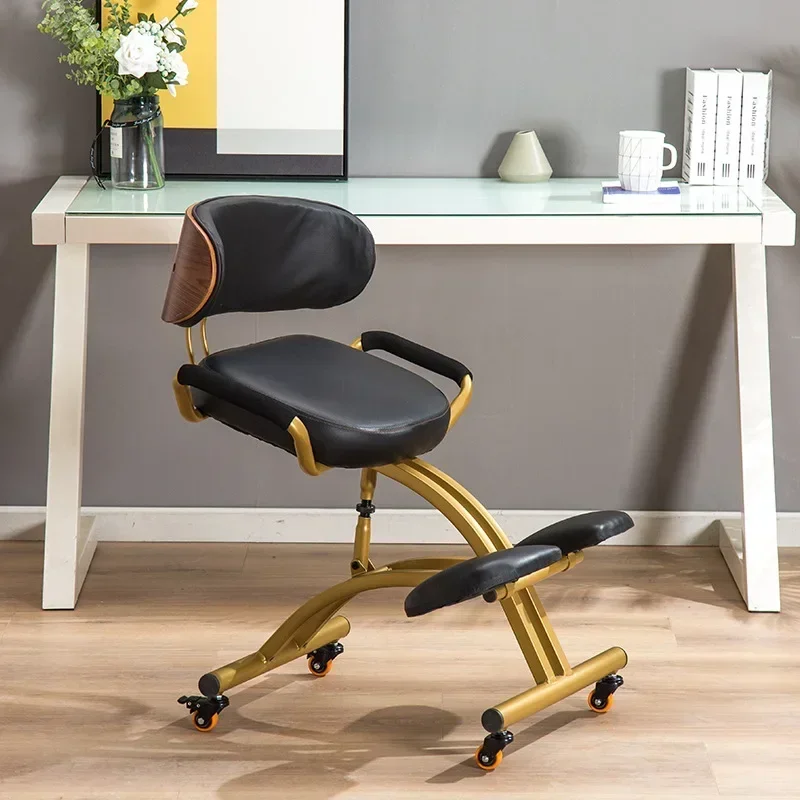 Computer Folding Writing Chair, Rotating Lifting Body  Ergonomic Kneeling Correcting Sitting Backrest Home  Furniture