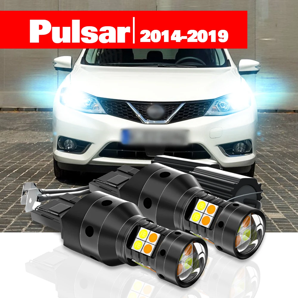 Für Nissan Pulsar C13 2014-2019 2 stücke LED Dual Modus Blinker + Tagfahrlicht DRL 2015 2016 2017 2018 Zubehör