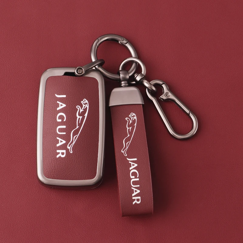 غطاء مفتاح السيارة من الجلد من سبائك الزنك لسيارة جاكوار XF F-pace I-pace XK XE XJ E-pace JS-Racing SV S ملحقات حماية فوب عن بعد #3